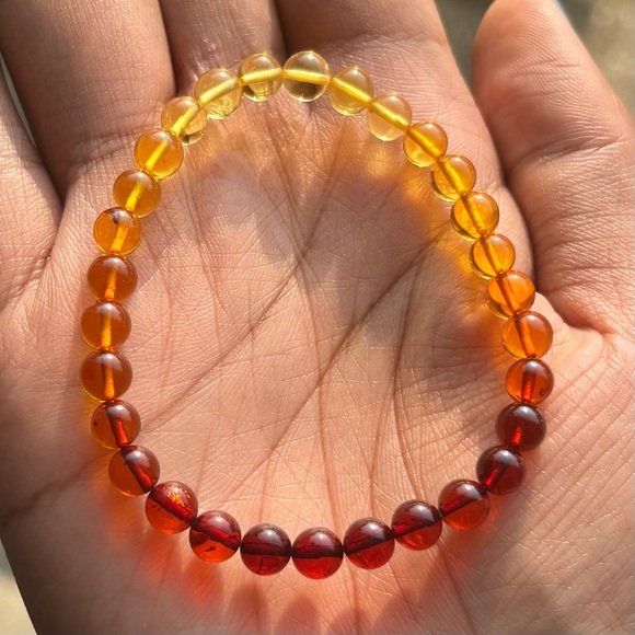 Gradient Amber Crystal Bracelet 6mm - Picture 1 of 5